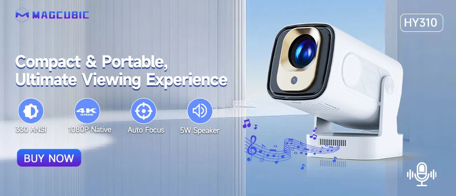 Projecteur Magcubic HY300 PRO 4K Android 11 Dual Wifi6 290ANSI Allwinner H713 BT5.0 1080P 1280*720P Home Cinéma Projecteur extérieur