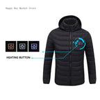 2025 männer Winter Warme USB Beheizte Jacke Smart Thermostat Einfarbig Mit Kapuze Kleidung Wasserdichte Heizung Jacke