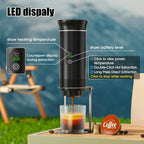 Foombthe Tragbare Espressomaschine mit Digitalanzeige, 3-in-1-Kapselkaffeemaschine für Auto und Zuhause, Camping-Kaffeemaschine