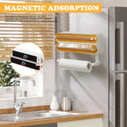 Wand Frischhaltefolie Spender Wrap Aluminiumfolie Folienschneider Spender Wand Magnetische Stretch Rollenpapierhalter Küchenzubehör