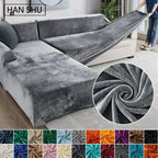 Samt-Sofabezug, dick, elastisch, 1/2/3/4-Sitzer-Sofabezug für Wohnzimmer, Samt-Plüsch, L-förmiger Ecksofa-Couchbezug