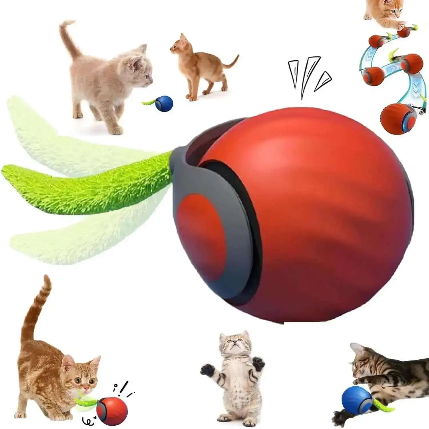 Verkauf Speedy Tail 2,0 Katze Spielzeug Interaktive Katze Spielzeug Ball mit Schwanz Auto Smart Rolling Ball Spielzeug für Katze Haustier Training Imitieren Maus