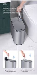 Neue Xiaomi Edelstahl Smart Mülleimer Wc Pinsel Anzug Wasserdichte Mülleimer mit Abdeckung Badezimmer Schmale Smart Sensor Eimer