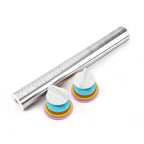 Verstellbarer Nudelholz aus Edelstahl mit 4 dicken abnehmbaren Ringen. Vielseitige Teigroller zum Backen von Pizza-Backgeschirr-Werkzeugen