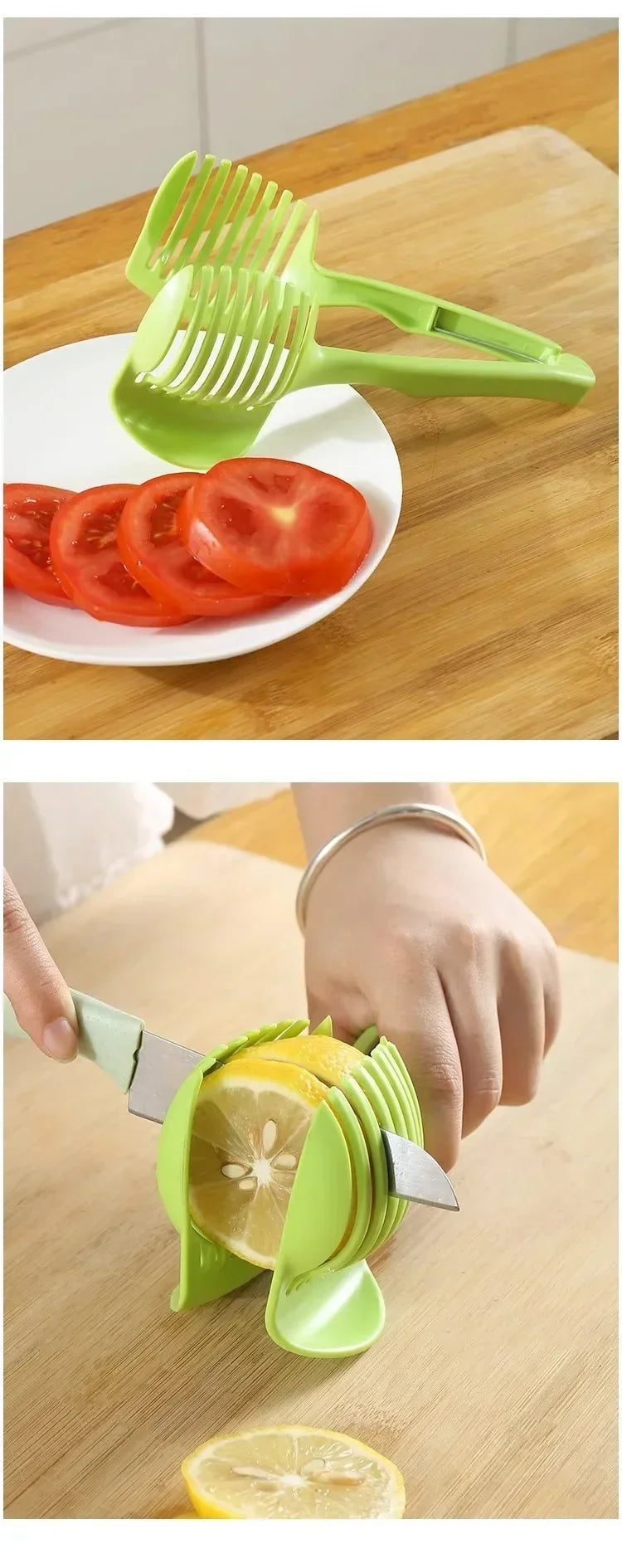Handheld Orange Zitrone Slicer Tomaten Schneiden Clip Obst Slicer Zwiebel Slicer Küche Artikel Cutter Edelstahl Küche Zubehör