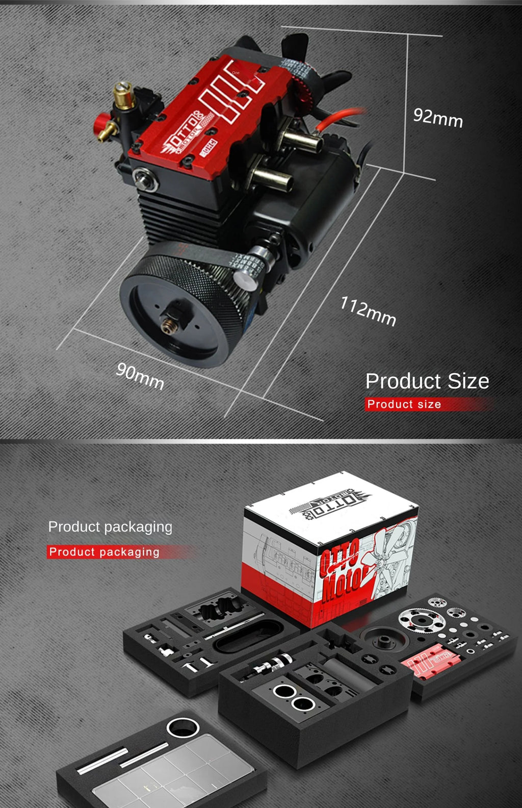 TOYAN FS-L200AC Motormodell 7 cc Inline 2 Zylinder 4-Takt luftgekühlter Nitro-Motormodellbausatz – TOYAN- und OTTO-MOTOR-Version
