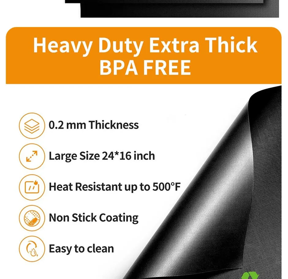 24x16 zoll wieder verwendbare bbq grill matte non stick große grill platte backofen folie zum backen kochen leicht zu reinigen