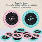 10-Karten-Cartoon-Projektions-Taschenlampe, 80 Muster, kreative Kinder-Taschenlampe, Spielzeugprojektor, Babyspielzeug, Gute-Nacht-Geschichten-Buch-Spielzeug