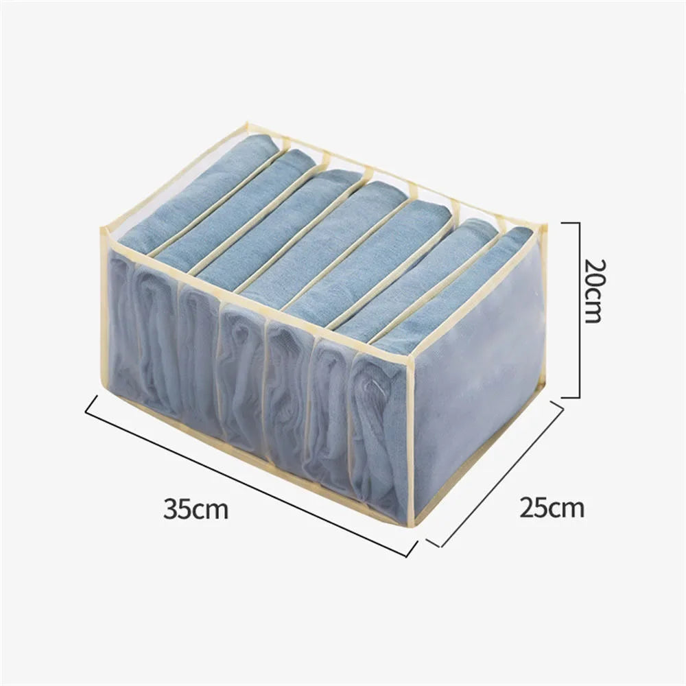 Kleider-Organizer, Jeans- und Hosen-Aufbewahrungsbox, Kleiderschrank-Schubladen-Organizer für Unterwäsche, BHs, Krawatten, T-Shirts und Socken, Organisationssystem