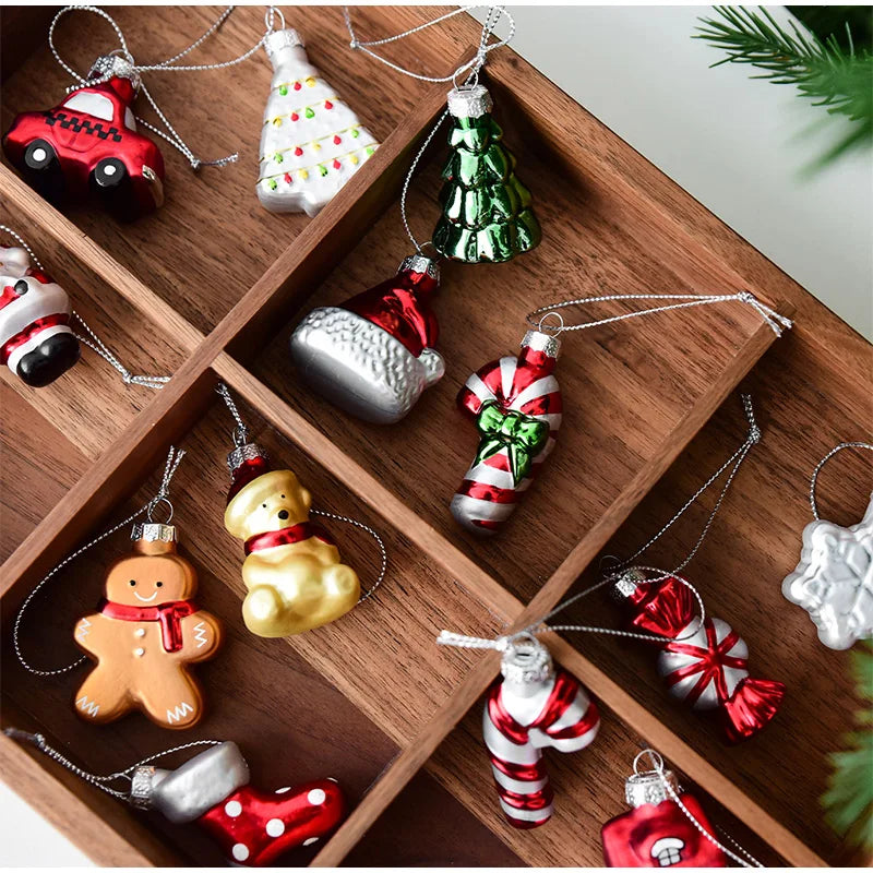 Weihnachten Set Santa Claus Schneemann Elch Weihnachtsbaum Dekor Weihnachtsbaum Anhänger Fenster Wohnzimmer Rucksack Auto Innen Dekor