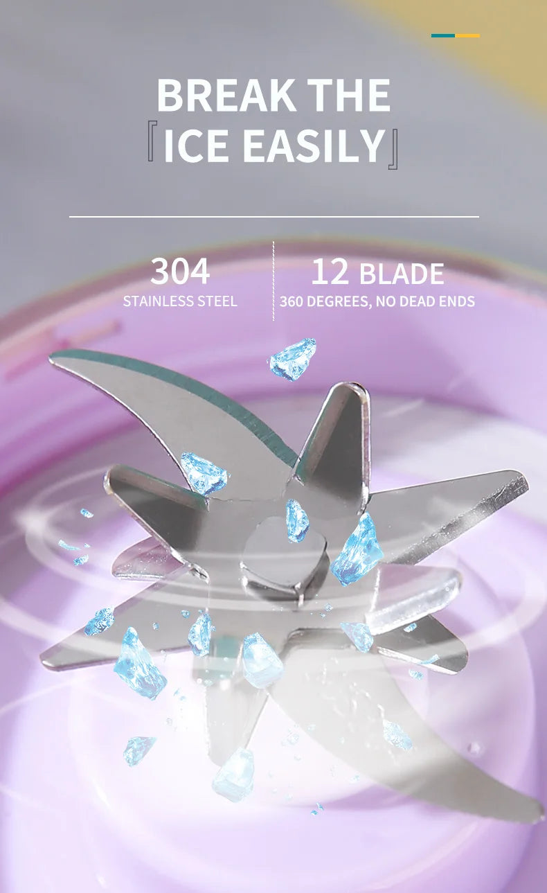 Neuer tragbarer Saftbereiter-Mixer für Shakes, Smoothies, 700 ml, mehrere Farben, 12 Klingen, schnelles Mischen, 2-in-1-Mixer, Flaschen-Entsafter