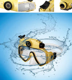 YTYIN RD-34 Tauchmaske mit integrierter HD 1080p Kamera – 5MP CMOS, 90° Weitwinkel, DVR, Gelb & Blau