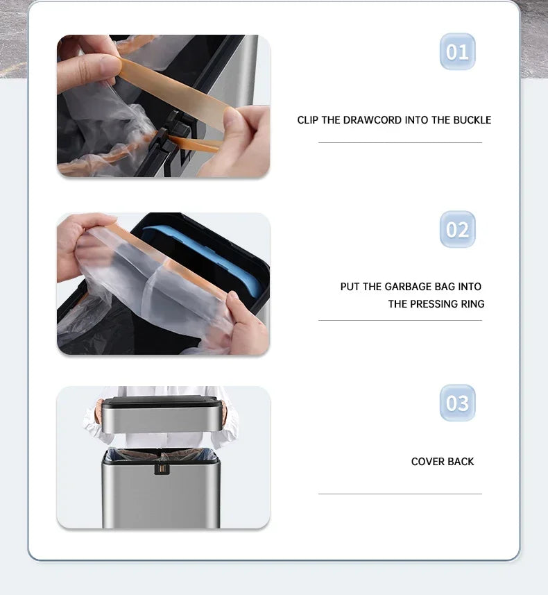 9/15/20/30/40/50/60 Mülltonne Große kapazität Edelstahl Smart Sensor Mülleimer Automatische Abfall Bins Küche Mülleimer