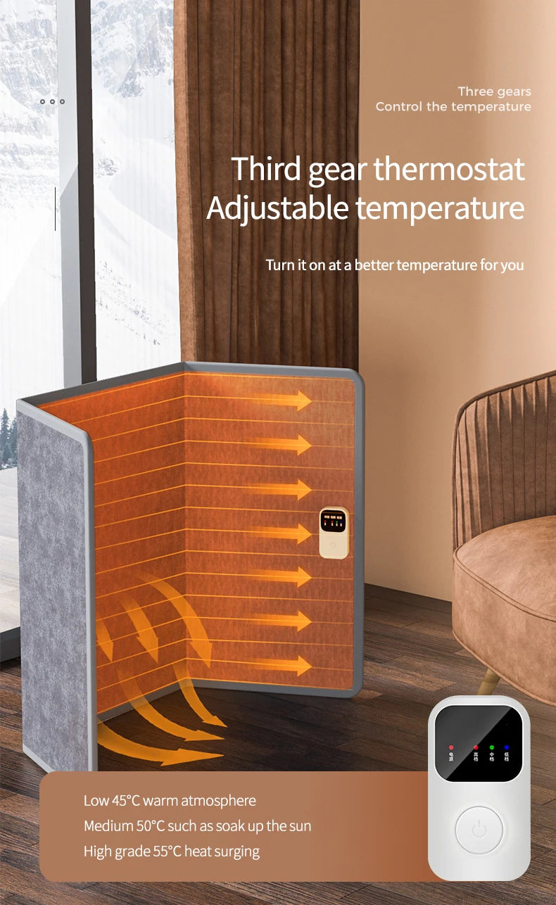 Tragbare Raumheizungen, faltbare Fußwärmer für Büros und Häuser, Tischbeine und Füße, mit Thermostat und Timer