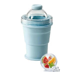 Silikon-Eiskugelbecher 2-in-1 – Faltbar, wiederverwendbar, Strohhalm-Deckel, Gelb & Blau