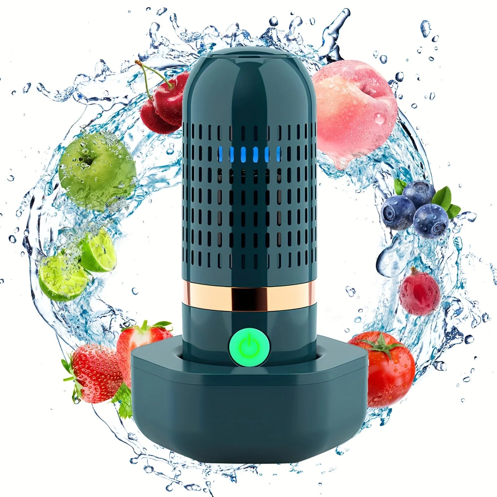 Alanchi Obst- & Gemüse-Reinigungsgerät – Kabellos, USB, Ionen-Reinigung, 4400mAh, 3 Farben