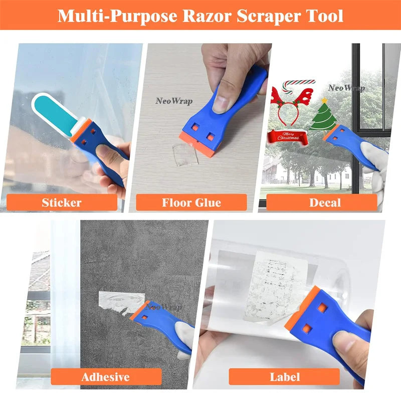 Auto-Aufkleber-Entferner-Schaber, 100 Stück, Kunststoffklingen zum Entfernen von Kleber, Schaben, Aufklebern, Etiketten und Abziehbilder aus Glas, Windschutzscheiben