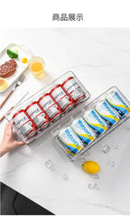 Stapelbarer Kühlschrank-Organizer, Behälter, Pop-Soda-Dosenspender, Getränkehalter für Kühlschrank, durchsichtiges Kunststoff-Aufbewahrungsregal für Lebensmittel in Dosen