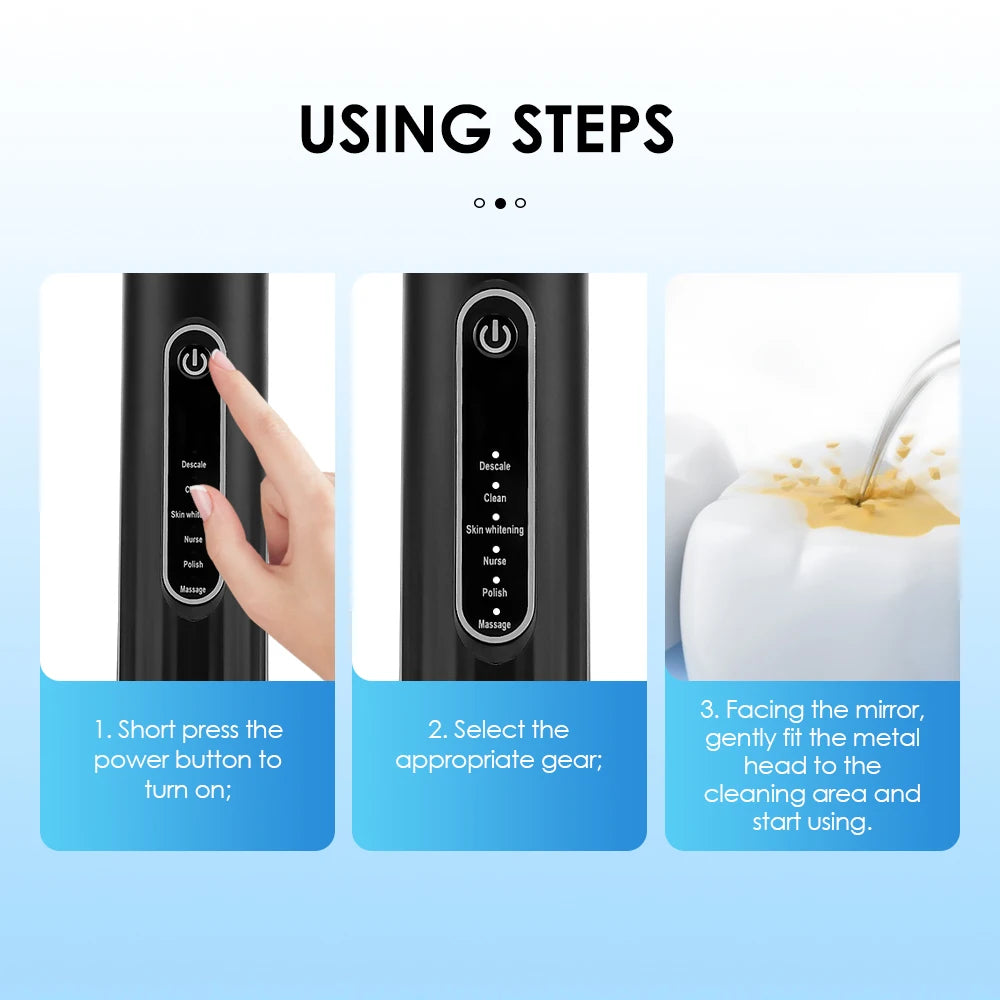 Elektrischer Zahn reiniger Dental Scaler 6 Gänge Schall vibration Zahnbürste Zahnstein Zahnstein entferner Zahn aufhellung Reinigungs werkzeuge