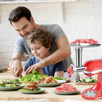 Aufsätze für Lebensmittelwolf aus Metall für alle KitchenAid-Standmixer, Fleischwolf, Wurstfüller, (Kitchenaid-Mixer nicht im Lieferumfang enthalten)