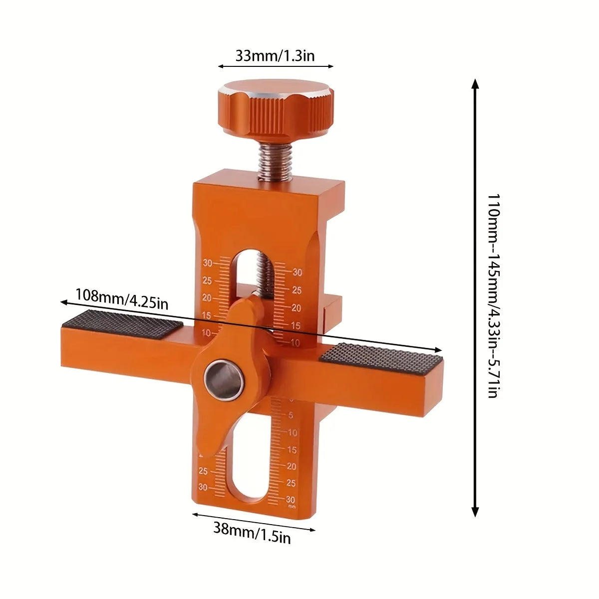 2-in-1-Schranktürform, langlebig und präzise mit verstellbarem Führungsstift, 3 Bohrer und Präzisionswaagen