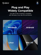 ORICO 1 TB externe SSD bis zu 1050 MB/s Design zum Aufhängen, tragbares Solid-State-Laufwerk, PSSD für Tablets, Laptops, C10