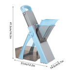 Gemüse-Hobel & Zerkleinerer 4-in-1 – Einstellbar 0,1–8mm, Julienne, Würfeln, Edelstahl, Blau