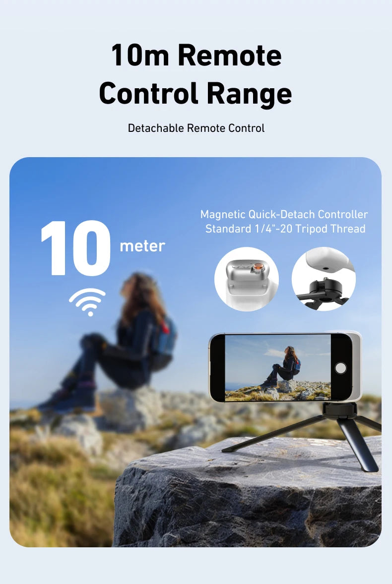 TELESIN- Telefonkamera-Handgriff, magnetischer Smartphone-Halter, Aufnahmehilfe, Fernbedienungsgriff für iPhone und Android-Telefon