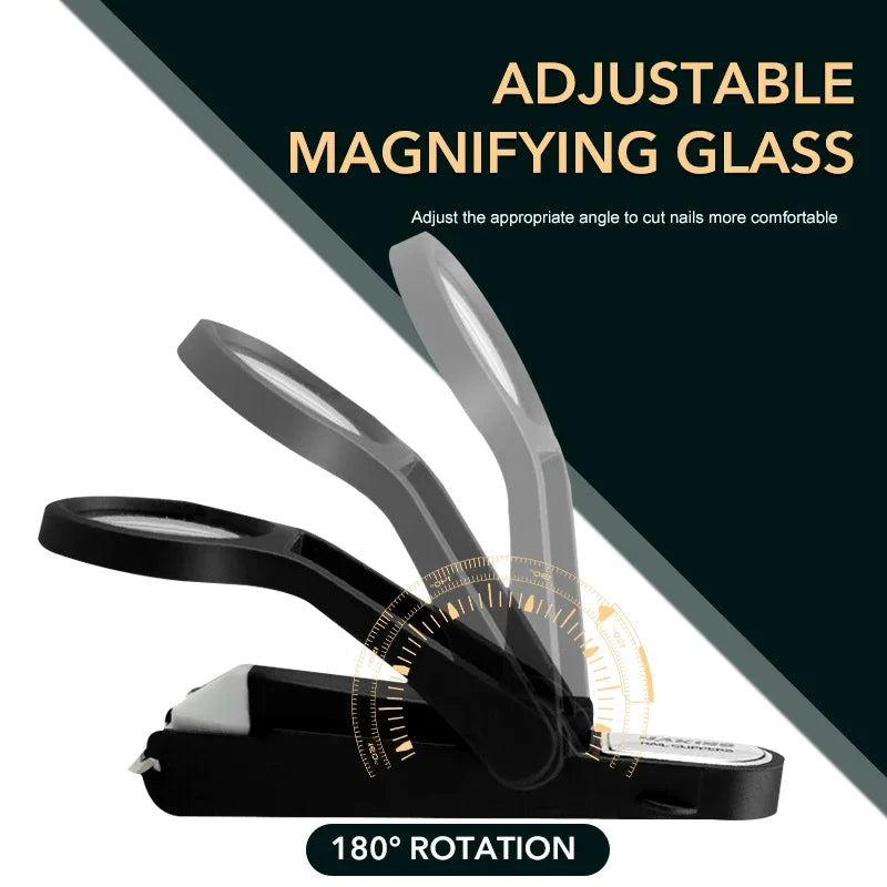 1 Stück Edelstahl-Nagelknipser mit Lupe, Zehennagel-Fingernagelschneider, Nagelschneider für ältere Kinder