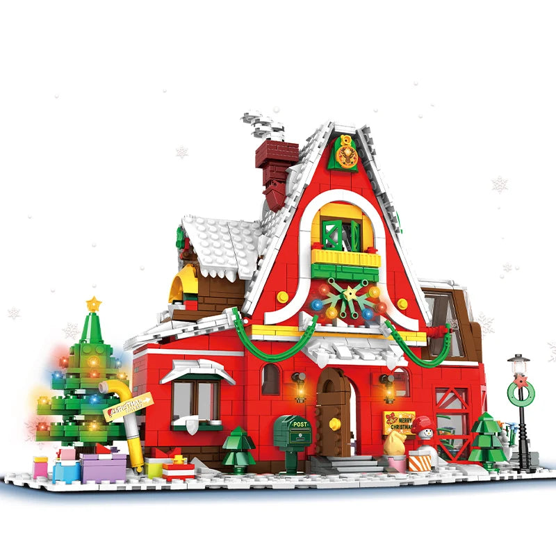 2023 stadt Kreativität Winter Dorf Weihnachten Haus Weihnachten KUNST Haus Modell Bausteine Ziegel Kinder Spielzeug Weihnachten Geschenk