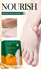 Manuka-Honig & Vitamin E Fußmaske – Tiefenpflege, Peeling & Reparatur für trockene, rissige Fersen, 1–10 Paar