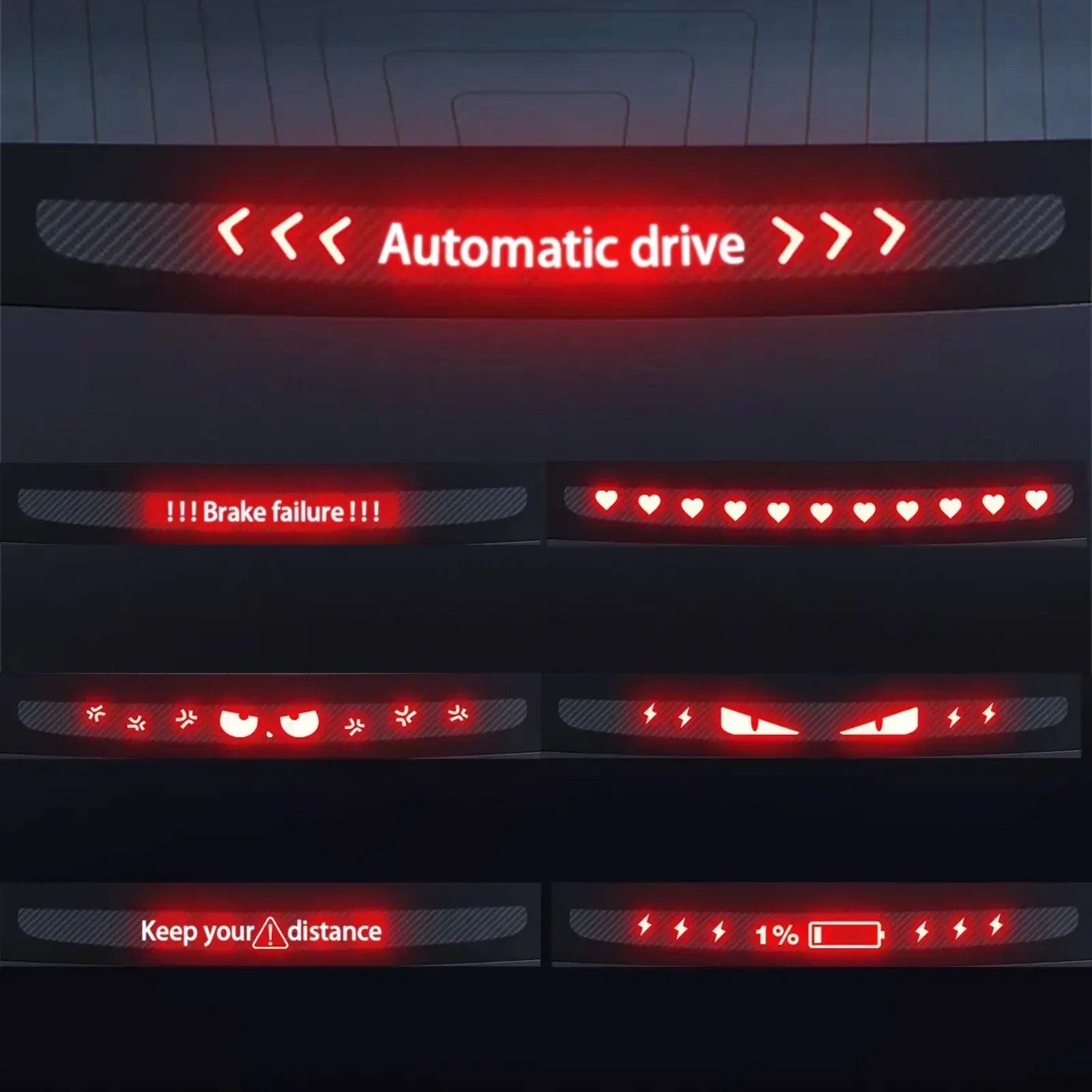 Neu 1 Stück Auto-Aufkleber für Tesla Model 3 Y, Rücklicht-Aufkleber, hochmontiertes Bremslicht, Projektionsbrett, oberes Rücklicht, Emblem-Aufkleber