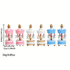 6Pcs Holz Karussell Pferd Hängen Ornamente Für Weihnachten Baum Dekor Frohe Gehen Runde Anhänger Home Party Festival Dekoration