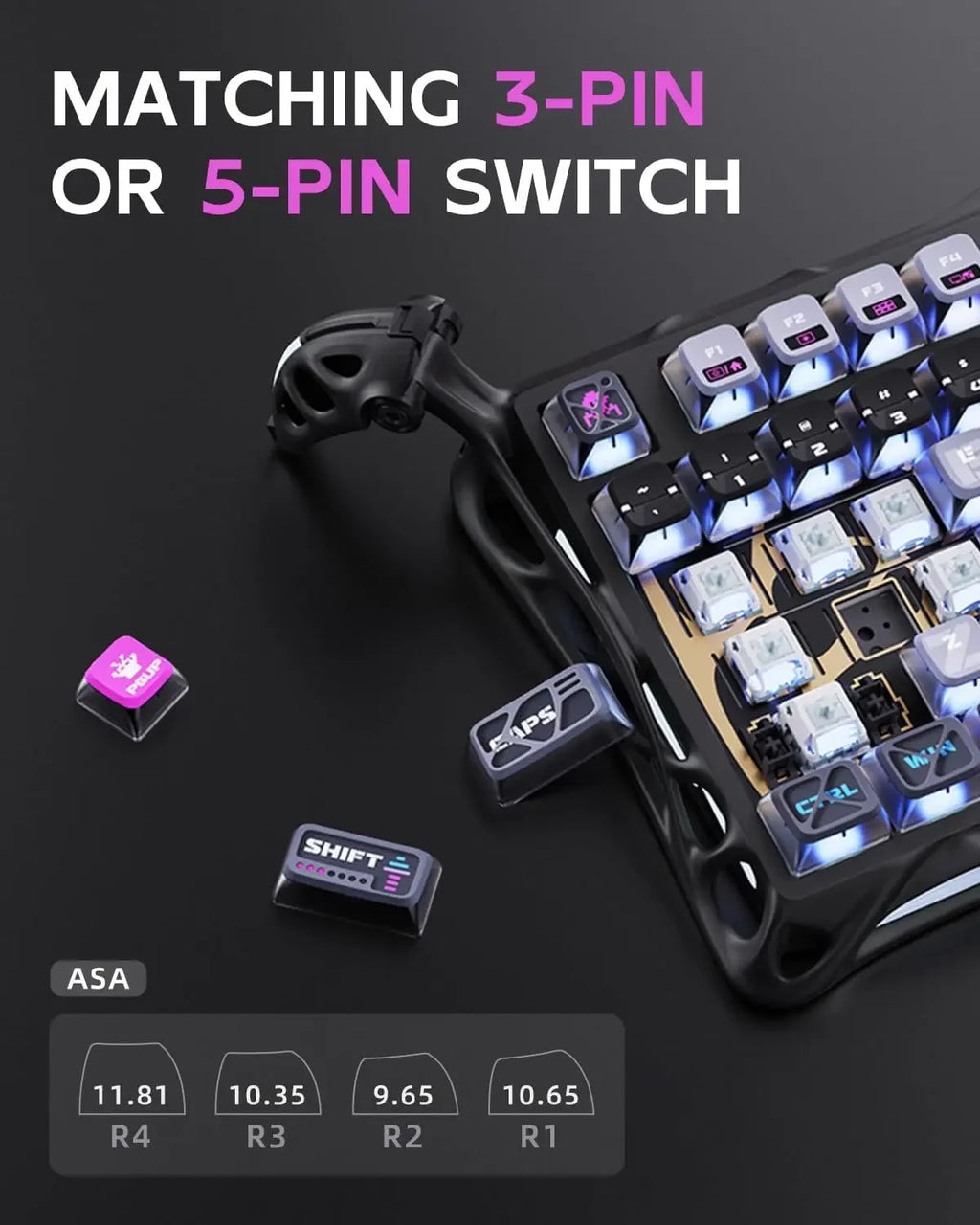 GravaStar K1 Bluetooth Drahtlose mechanische Tastatur aus Aluminiumlegierung Tri-Mode RGB Light E-Sport-Gaming-Tastatur PC-Zubehör