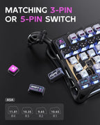 GravaStar K1 Bluetooth Drahtlose mechanische Tastatur aus Aluminiumlegierung Tri-Mode RGB Light E-Sport-Gaming-Tastatur PC-Zubehör