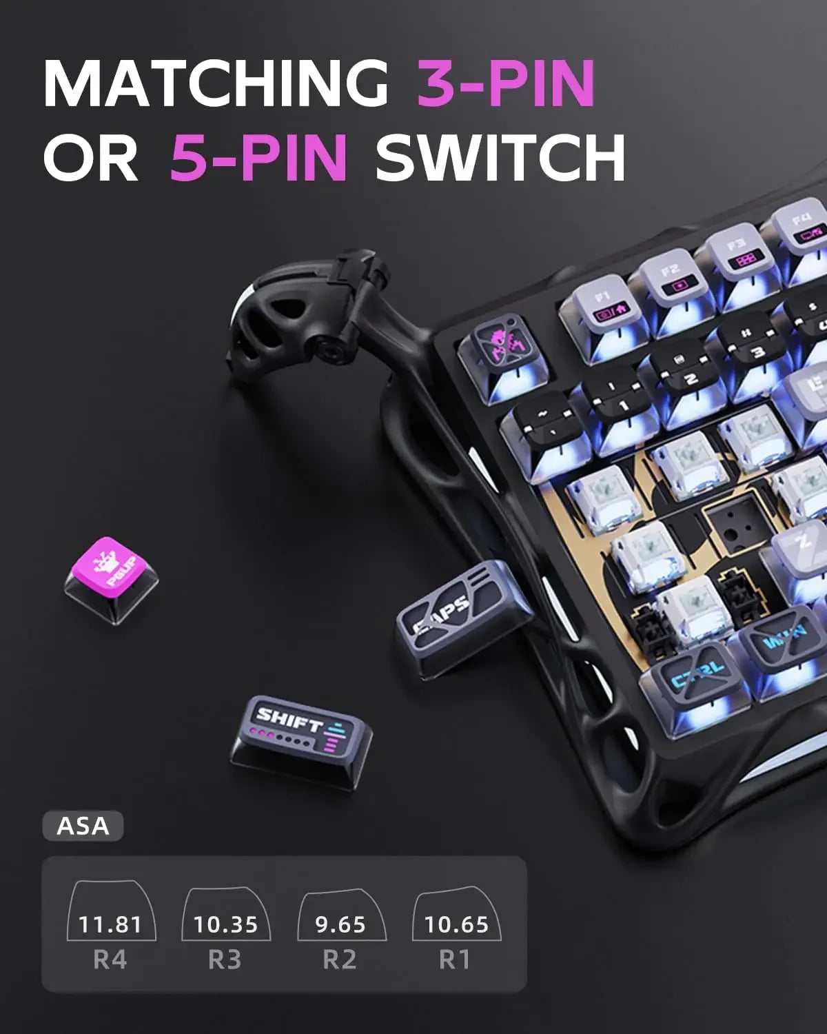 GravaStar K1 Bluetooth Drahtlose mechanische Tastatur aus Aluminiumlegierung Tri-Mode RGB Light E-Sport-Gaming-Tastatur PC-Zubehör