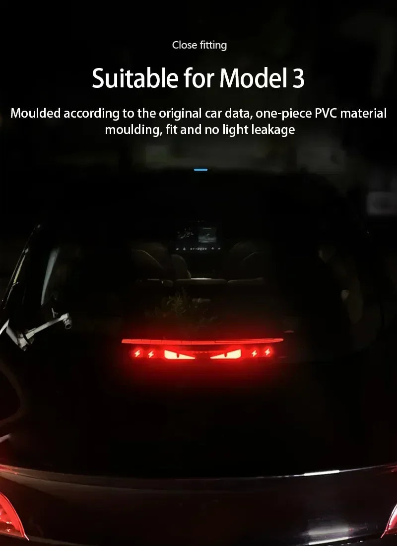 Neu 1 Stück Auto-Aufkleber für Tesla Model 3 Y, Rücklicht-Aufkleber, hochmontiertes Bremslicht, Projektionsbrett, oberes Rücklicht, Emblem-Aufkleber