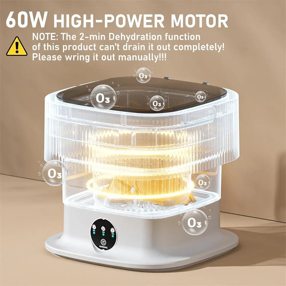 60 W tragbare faltbare Waschmaschine mit rotierenden vollautomatischen Mini-Unterwäsche-Socken 11 l Haushalts-Zentrifugalwaschmaschine