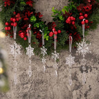 5/10 Stück Weihnachtsdekoration Kristall Schneeflocke hängende Weihnachtsbaum Anhänger Ornamente für Home Decor Party 2025, Neujahrsbedarf