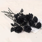 Künstliche Schwarze Rosen – Langer Stiel, Tischdeko | 5 oder 10 Stück