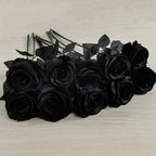 Künstliche Schwarze Rosen – Langer Stiel, Tischdeko | 5 oder 10 Stück