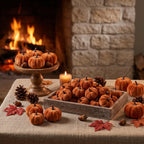 Mini-Kürbisse aus Kunstvelours 30er-Set – Herbst & Halloween Tischdeko