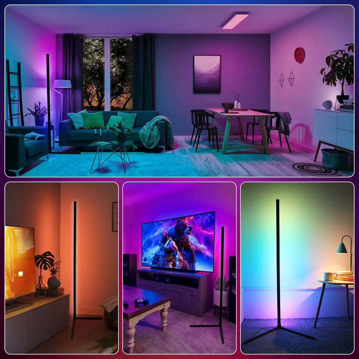 160CM Smart Bluetooth Tuya Ecke Stehlampe Schlafzimmer Nachtlicht Dimmbare RGB Stimmung Beleuchtung Musik Sync Stand Lampe für wohnkultur