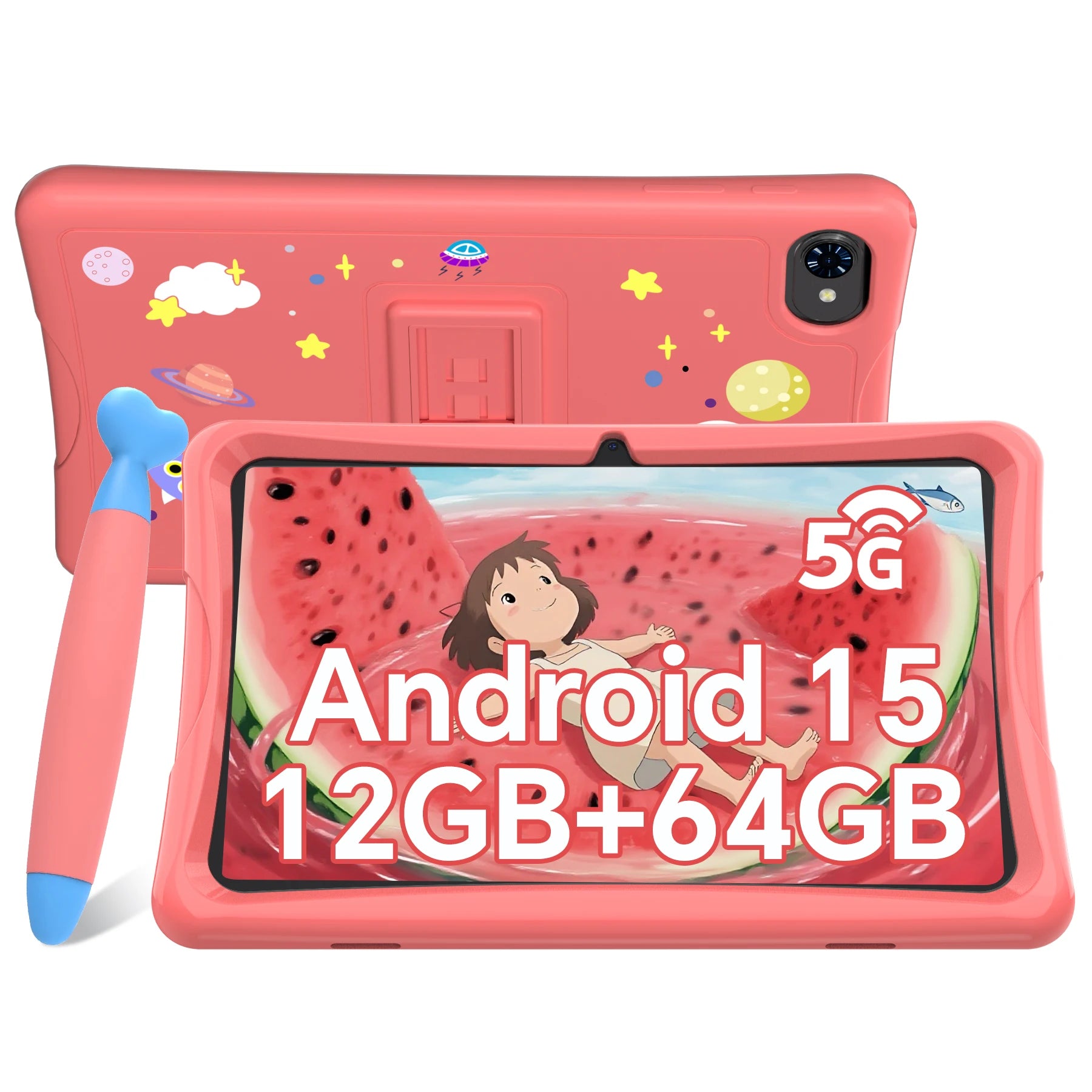 TABWEE K10 Kinder-Tablet 10'' Android 15, 4 GB RAM + 8 GB erweiterbar, 64 GB ROM, 5G WiFi, Widevine L1, 5000 mAh Kinder-Tablet-PC