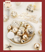 65PCS Champagner Gold Weihnachtskugel Dekorationen Matt Glänzend Wasser Welligkeit Design Weihnachtskugeln Weihnachtsbaum DIY Dekorationen