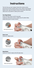 TELESIN- Telefonkamera-Handgriff, magnetischer Smartphone-Halter, Aufnahmehilfe, Fernbedienungsgriff für iPhone und Android-Telefon