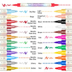 Nail-Art-Graffiti-Stift-Set Doppelkopf – Acryl, Schnelltrocknend, Metallic-Farben | 12 & 24 Farben | Pointillismus & Nageldesign