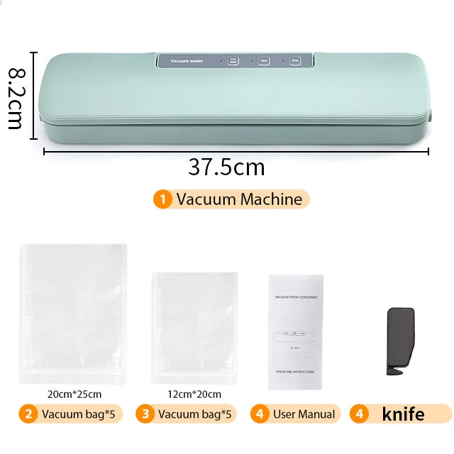 Beste Vakuumierer für trockene und nasse Lebensmittel, Verpackungsmaschine, 220 V, automatischer kommerzieller Haushalt, Küche, Lebensmittel-Vakuumierer mit 10 Beuteln