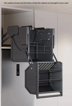 Hängeschrank, Hebekorb, Küchenschrank, Hochschrank, Kühlschrank, Ofen, Snacks Gewürzkorb, Vertiefung Lagerregal