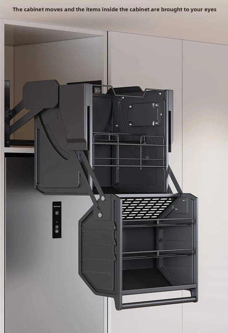 Hängeschrank, Hebekorb, Küchenschrank, Hochschrank, Kühlschrank, Ofen, Snacks Gewürzkorb, Vertiefung Lagerregal